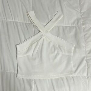 Elegant White Cross-Back Top